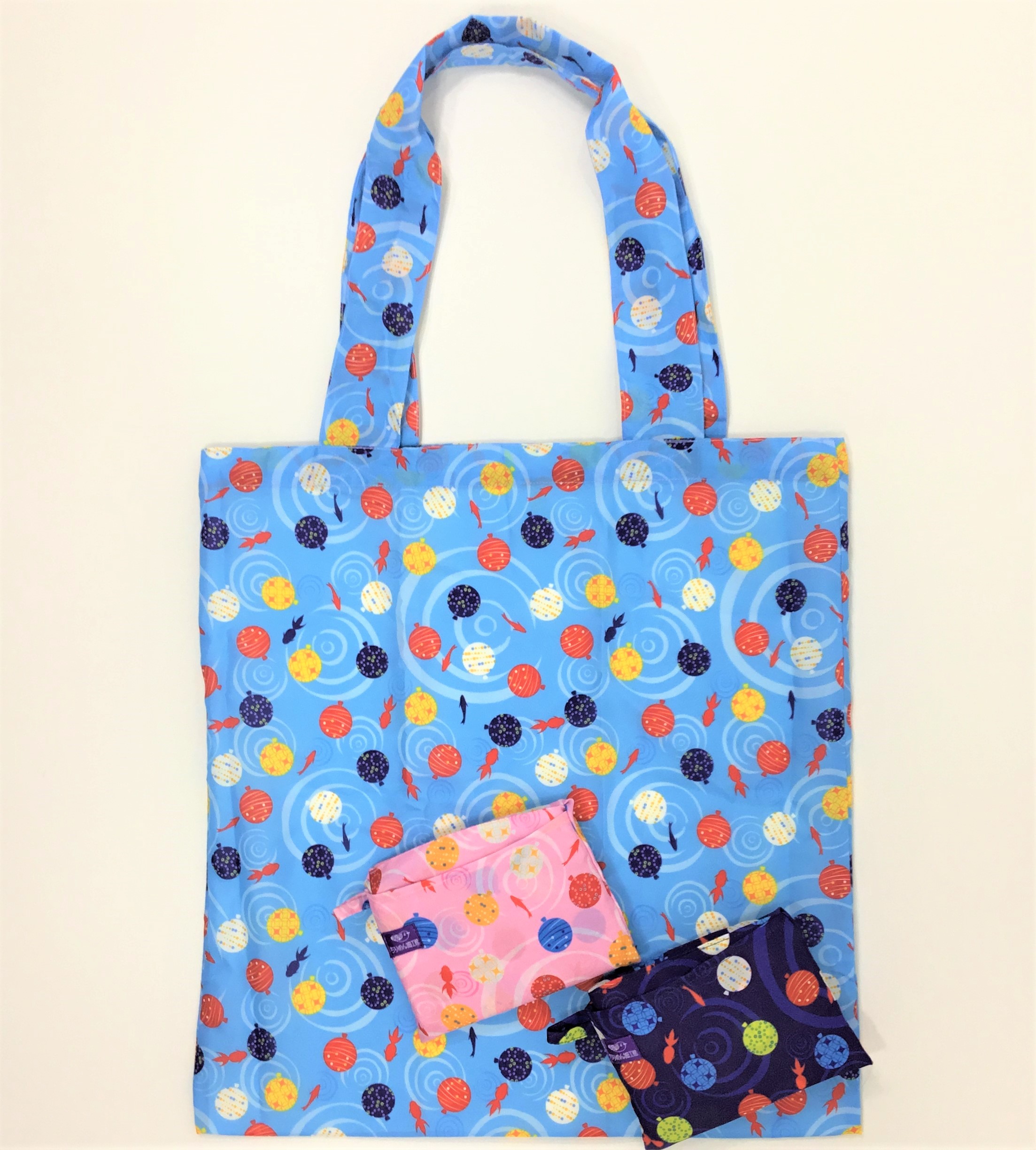 受注生産商品 エコバッグ レジ袋 日本製 水風船と金魚 和雑貨 アクセサリー 企画 製造 卸 小売 ｏｅｍ